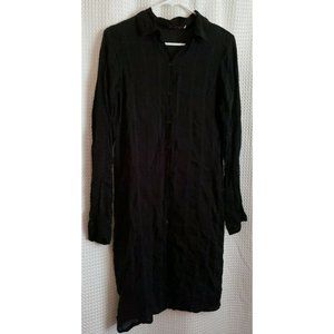 Johnny Was Rayon Button Front Dress Black w/ Blue